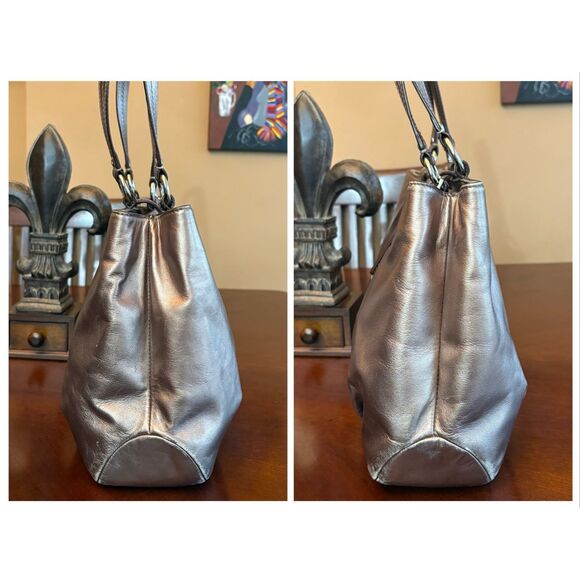 COACH - Lg. Soho East/West Tote Shoulder Bag in Metallic Bronze Leather. F18751 - Picture 5 of 13